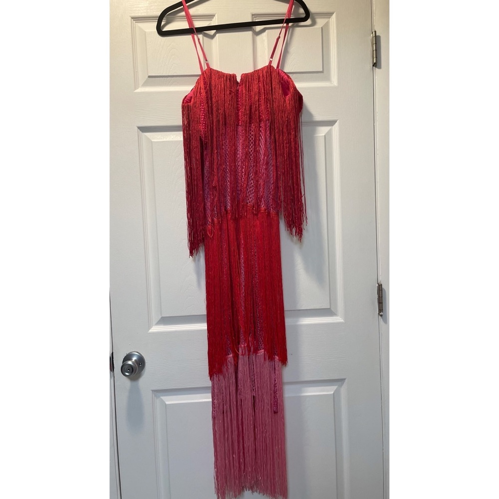 Anthropologie Let Me Be Tiered Pink Ombré
Fringe Dress Medium NWT - Picture 6 of 10